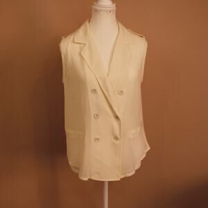 Women's byCORPUS LA Sleeveless Vest Top, Shear Creamy White sz XS